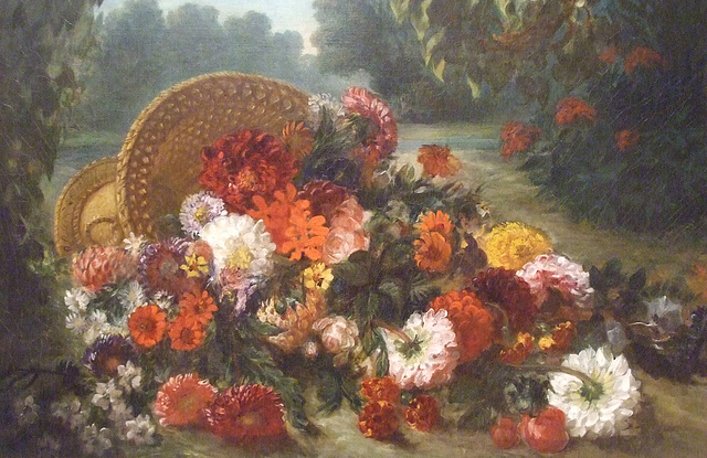 Detail of Basket of Flowers by Delacroix in the Metropolitan Museum of Art, May 2011