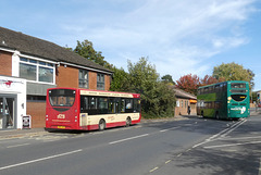 A2B MX12 JXD and Stagecoach East 15659 (AE10 HFC) in Newmarket - 11 Oct 2022 (P1130743)