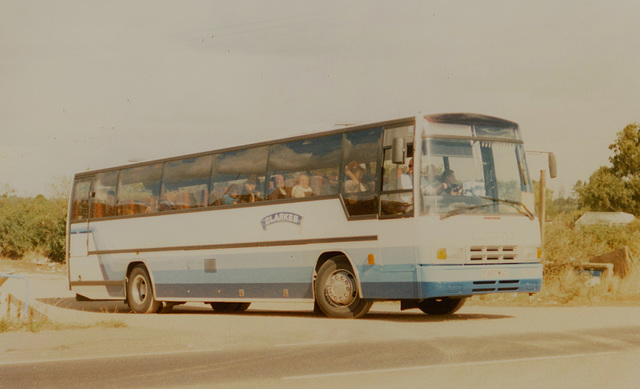 Clarke, Pailton E357 MUT leaving Sanara Services, Red Lodge – 3 Sep 1988 (73-13)