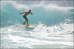 surfing at Sandy Beach