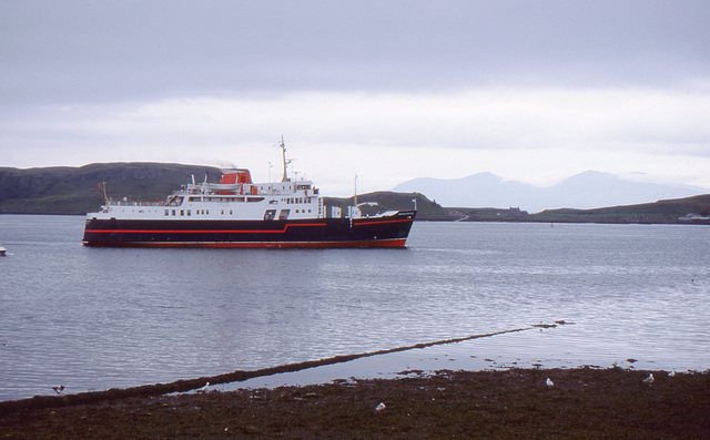 M.V. Hebridean Princess leaving Oban 24th May 1989.