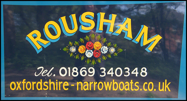 Rousham narrowboat sign