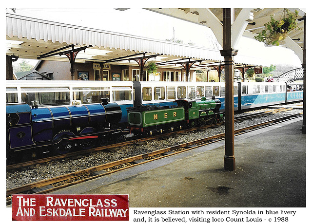 R&ER Ravenglass Station w Synolda & Count Louis  c1988