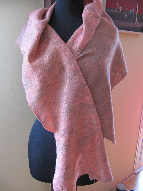 very thin and soft  felted scarf