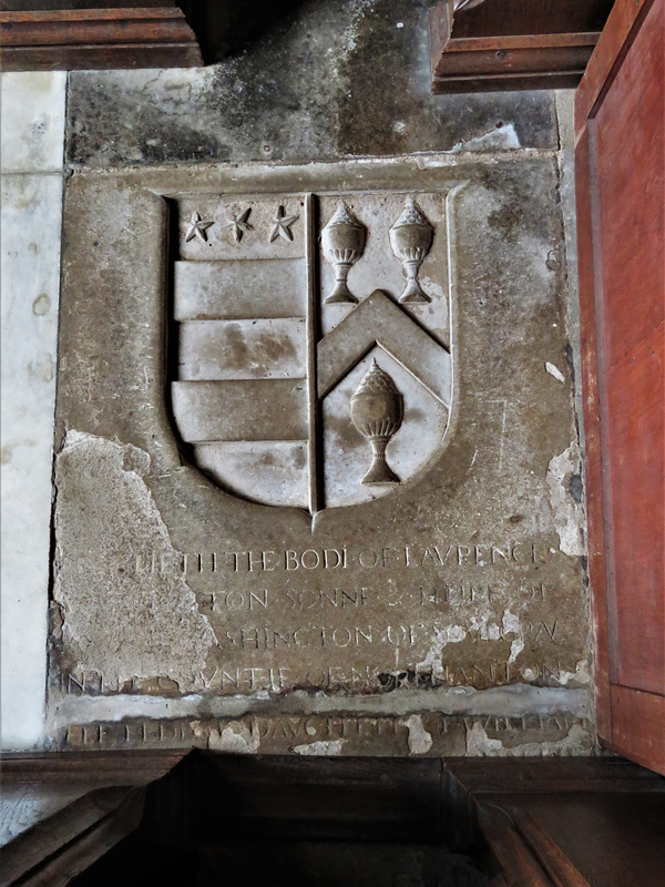 great brington church, northants (23)tomb of laurence washington +1616, direct ancestor of the first president of the u.s.