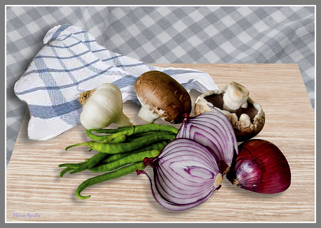 verduras sobre tabla