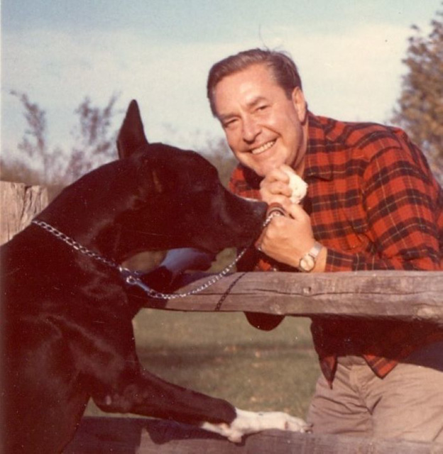 Carl and his dog, Thor; named for Chris Hemsworth. c. 1968