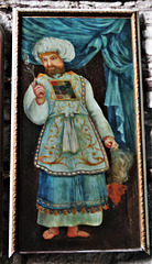 widecombe in the moor church, devon , c18 reredos aaron