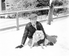 Carl and his dog, Till; named for the German folk hero and prankster, Till Eulenspiegel. c. 1928