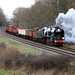 Bulleid Battle of Britain class 4-6-2  34053 SIR KEITH PARK with a Loughborough - Swithland Freight at Kinchley Lane Great Central railway 30th January 2016