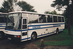 Scancoaches vehicles at Warwick Castle – Mar 1991 (138-6A) (2)