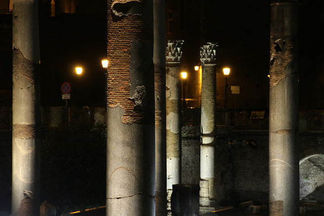 Night at the ruins of the Roman Forum