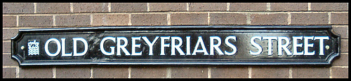 Old Greyfriars Street sign