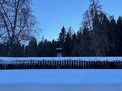 Icicles on the roof.