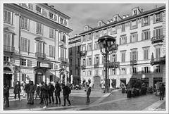 Unusual view of Carignano square, Turin. Insolito scorcio di Piazza Carignano