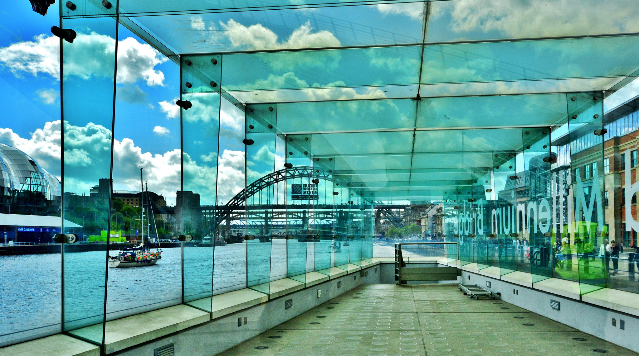 Looking through a box at The Sage,Boats and Bridges