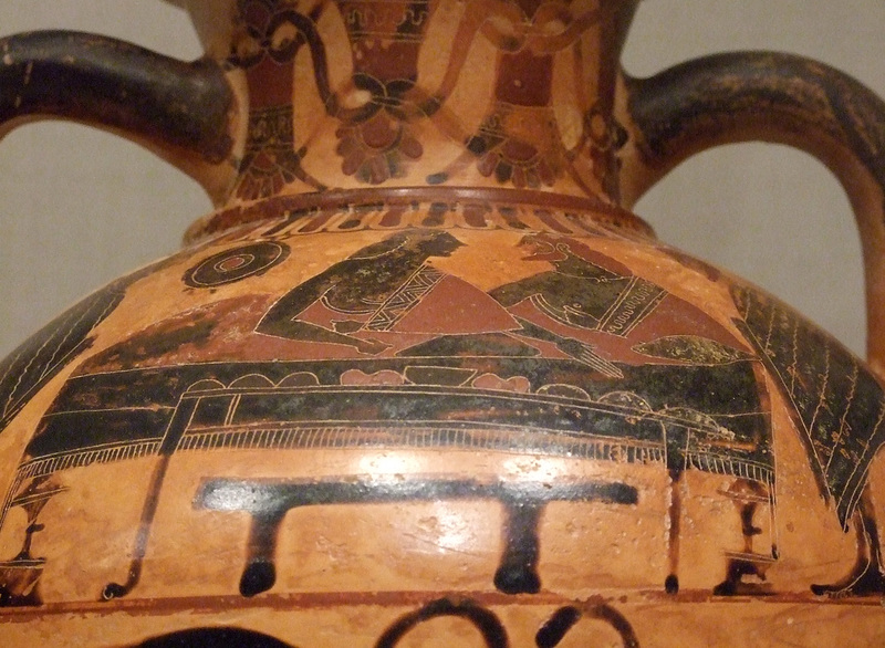 Detail of a Terracotta Neck-Amphora Attributed to the Ptoon Painter in the Metropolitan Museum of Art, July 2011