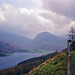 Looking across Buttermere Lake towards Fleetwith Pike from the path to summit of Red Pike (scan from Oct 1991)