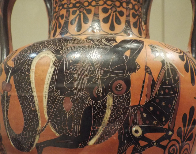 Detail of a Terracotta Neck-Amphora Attributed to the Medea Group in the Metropolitan Museum of Art, April 2017