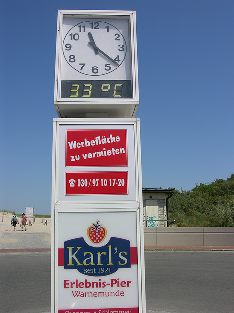 Warm war's in Warnemünde.