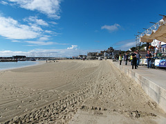 Beach at Lyme Regis, looking towards The Cobb