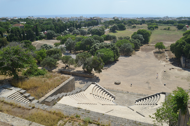 Rhodes, View to Mediterranean Side from Acropolis Hill