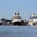 Kiel mit Kreuzfahrtschiffen u. Fähren