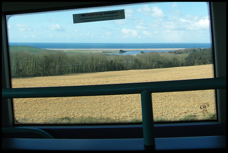 Chesil Beach from the bus