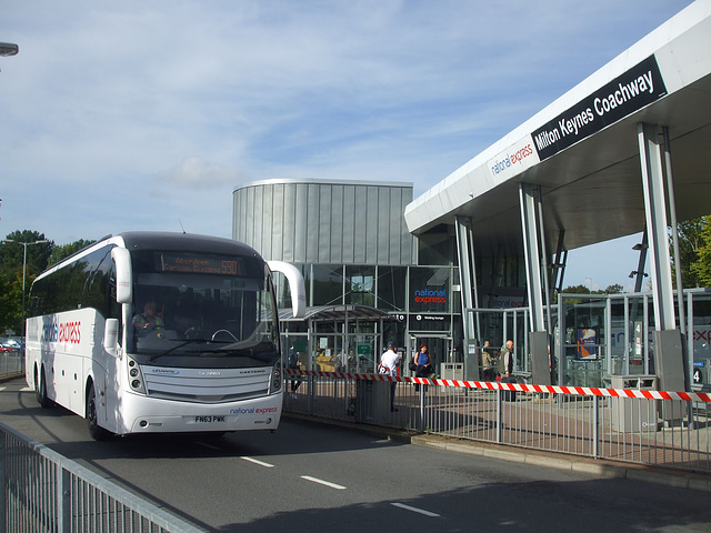 DSCF4911 Bruce Coaches FN63 PWK (National Express contractor) at Milton Keynes - 1 Sep 2016