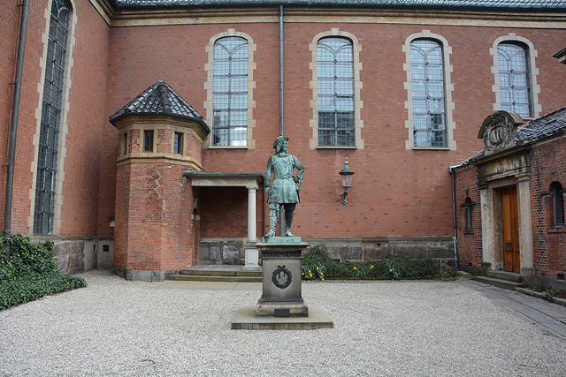 Copenhagen, Sculpture of Peter Jansen Wessel Tordenskjold in the Courtyard of Church of Holmen