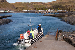 The Easdale Ferry docking at Easdale