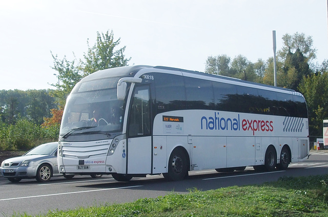 DSCF5091 Whippet Coaches (National Express contractor) NX18 (BL17 XAW) at Barton Mills - 7 Oct 2018