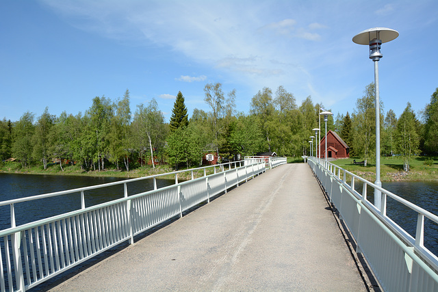 Finland, The Bridge over the Oulujoki River to the Open Air Museum on the Island of Turkansaari