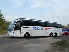 Whippet Coaches (National Express contractor) NX18 (BL17 XAW) at Fiveways, Barton Mills - 22 April 2019 (P1010028)