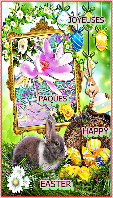 Joyeuses pâques , Happy Easter avec note