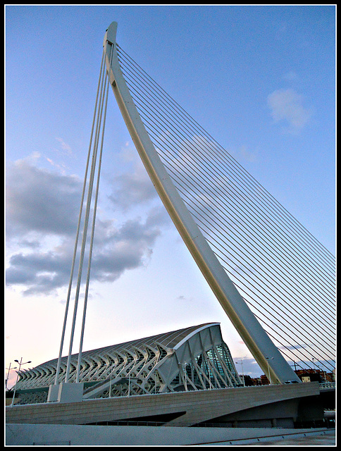 Valencia: puente del Azud de Oro y Museo de las Ciencias Príncipe Felipe.