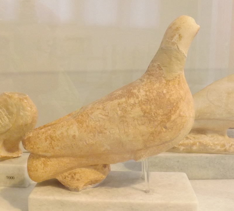 Figurine of a Dove from Daphni in the National Archaeological Museum in Athens, May 2014