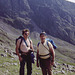 Steve and Jim at Hollow Stones with Scafell behind Lake District 4th July 1991