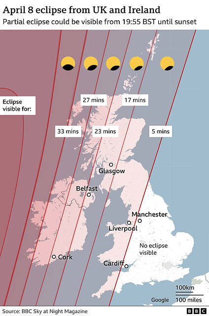solar eclipse - April 2024 - infographic