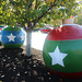 Huge Christmas ornaments adorn this property ,  Pigeon Forge, Tennessee