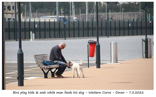 Man, dog, bins & bench Western Curve Dover 7 5 2022