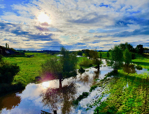 Flooded fields near Stafford