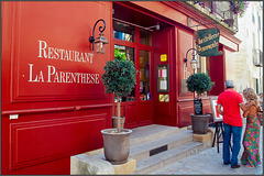 Rote Restaurantfassade