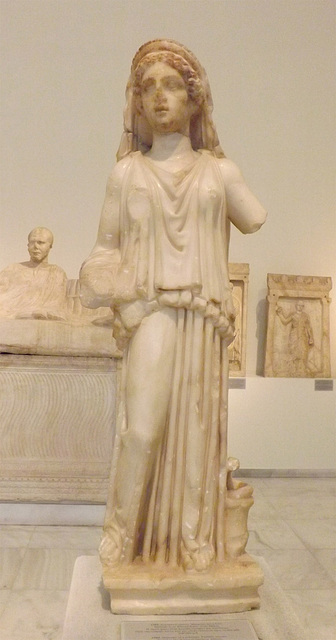 Statuette of a Priestess from the National Garden in the National Archaeological Museum in Athens, May 2014