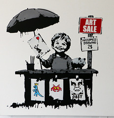 Vente d'art - Pochoir et peinture de Thirsty BSTRD - La Défense .