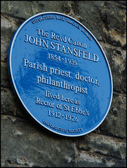 John Stansfield plaque