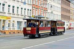Leipzig 2015 – Straßenbahnmuseum – Tram 179 and carriage 86