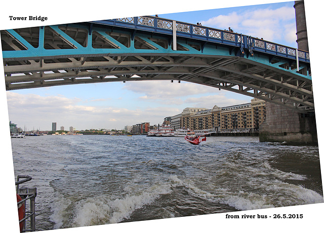 Tower Bridge from a Thames river bus - 26 5 2015