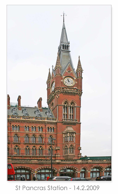 Clock tower St Pancras Station 14 2 2009
