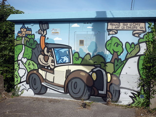 En descendant du musée de l'automobile de Rochetaillée